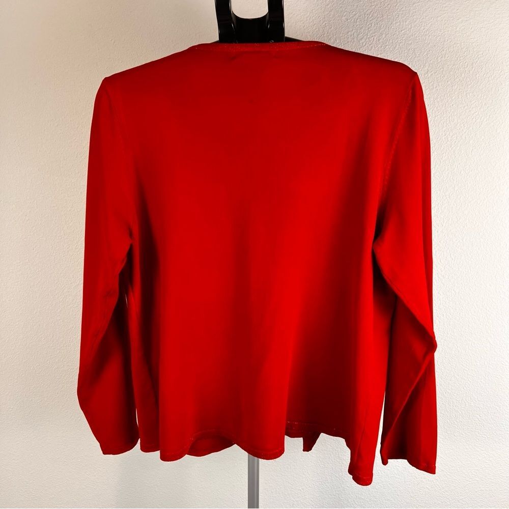 John Paul Richard Red Shimmer Open Cardigan Overlay Top Size XL - Picture 4 of 12